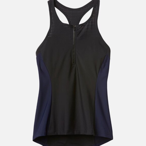 NWOT ATHLETA Bonaire Rashguard Tankini Top Black/Blue Size M Retail $84 - Picture 5 of 11